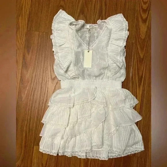 NWT LoveShackFancy CORELLI Mini WHITE Perfect Graduation or Bridal Dress M - Picture 6 of 8